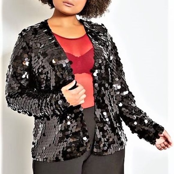 ashley stewart sequin jacket